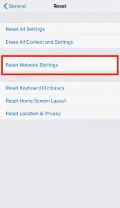 Reset Network Settings