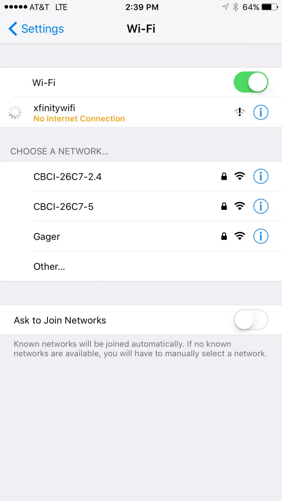 Xfinity WiFi is Connected but No Internet