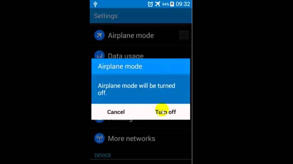 how to turn airplane mode on off