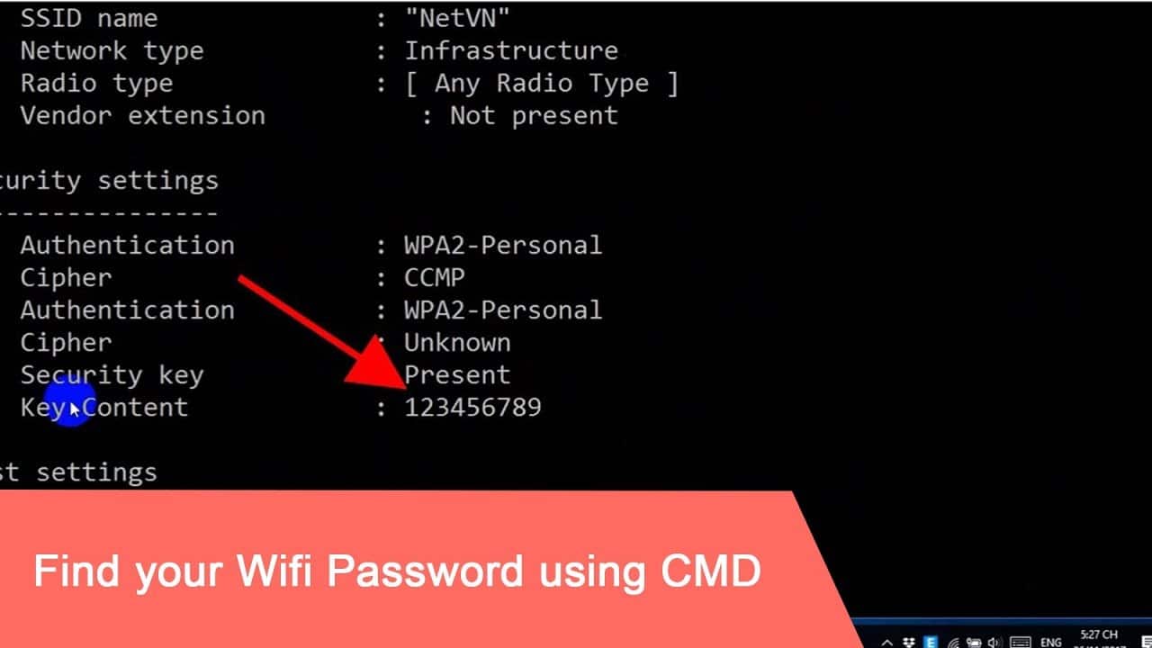 find wifi password using cmd