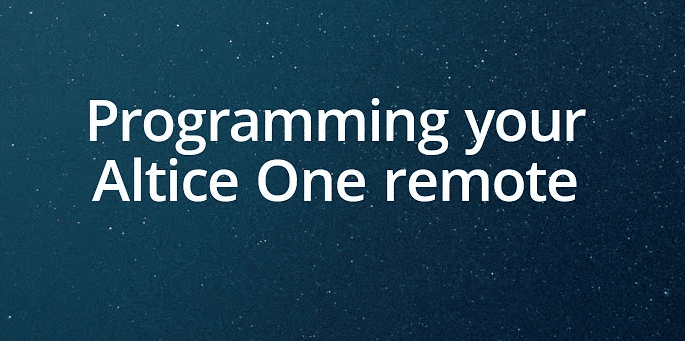 Program Optimum Altice Remote to Your TV